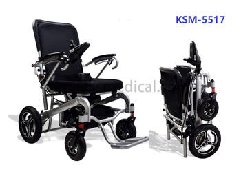 KSM-5517 FDA Aluminum Lightweight Folding Power Electric Wheelchair Manufacturer For Sale